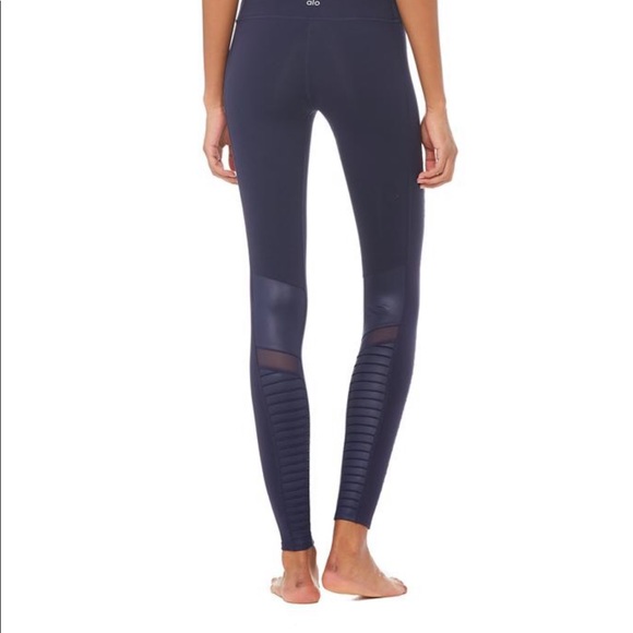 **SOLD** ALO Yoga Moto High Waist Leggings (Navy) - Picture 3 of 8